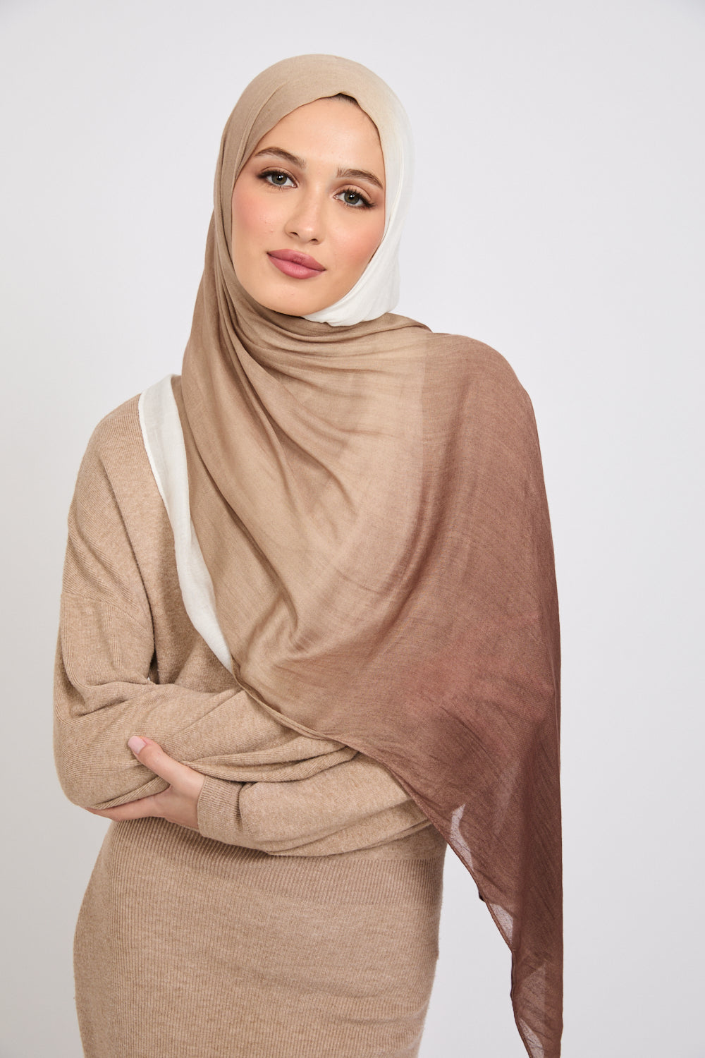 Modal Ombre Hijab - Wood Smoke
