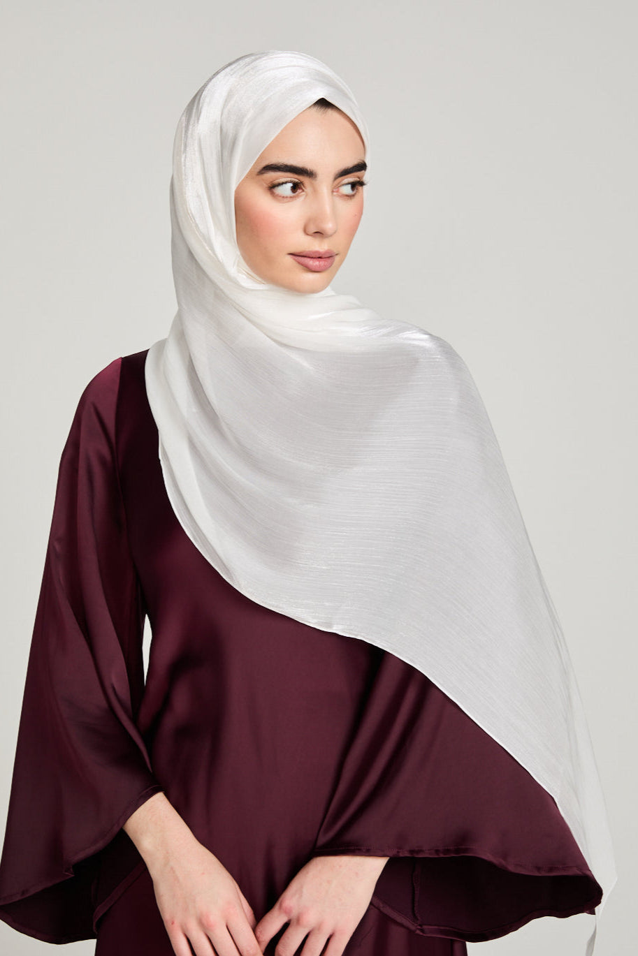 Luxury Organza Hijab - White