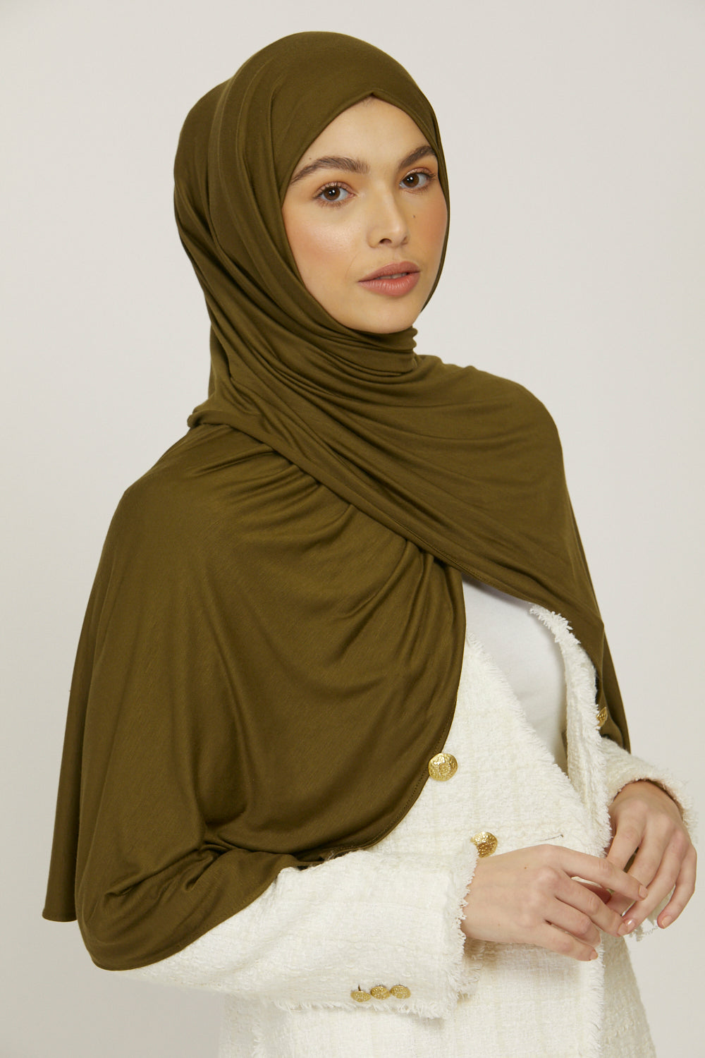 Premium Jersey Hijab - Olive