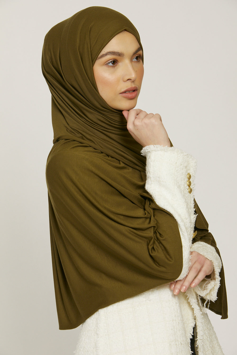 Premium Jersey Hijab - Olive