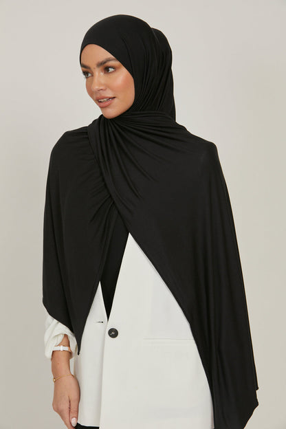 Premium Jersey Hijab - Black