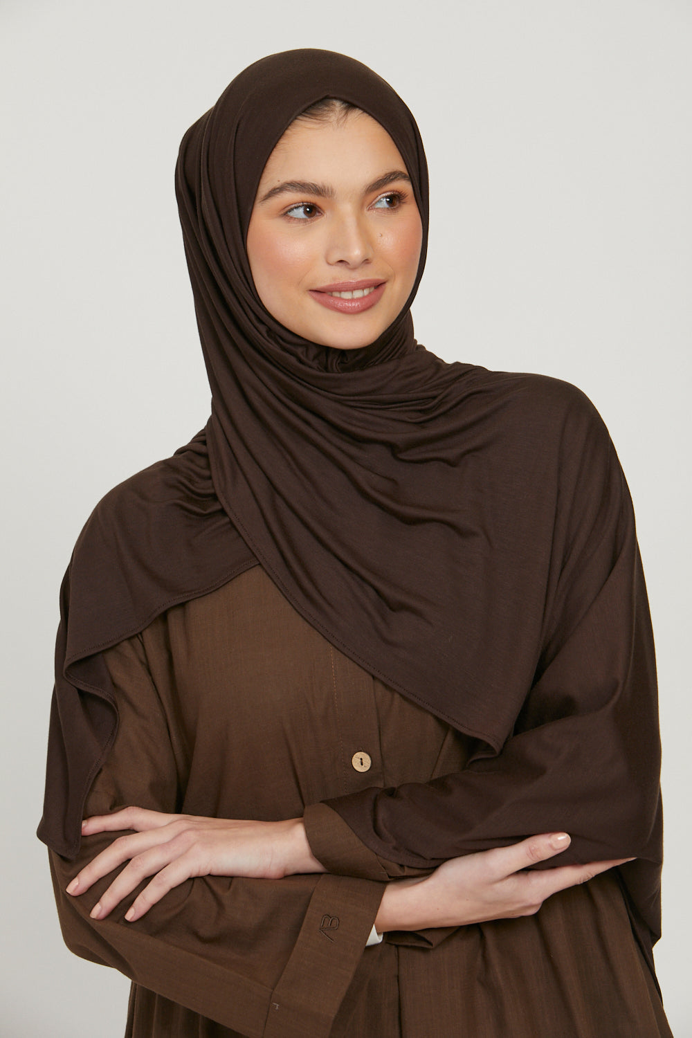 Premium Jersey Hijab - Dark Brown