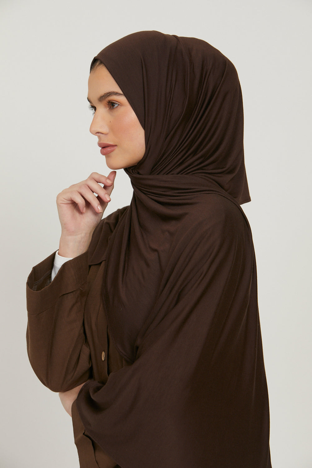Premium Jersey Hijab - Dark Brown