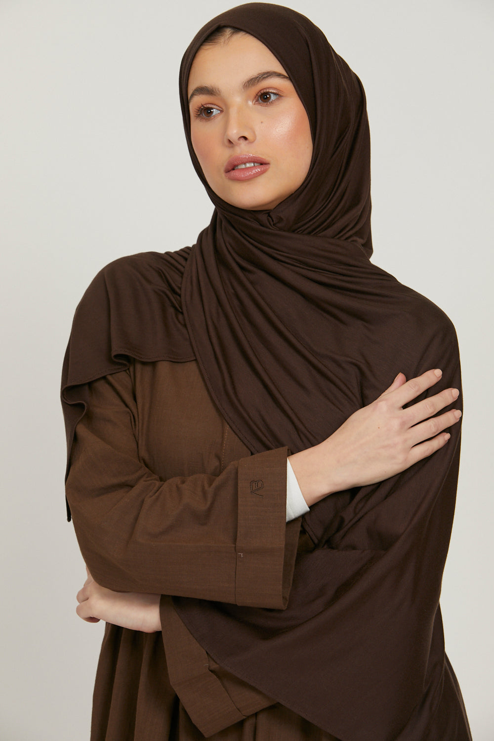 Premium Jersey Hijab - Dark Brown