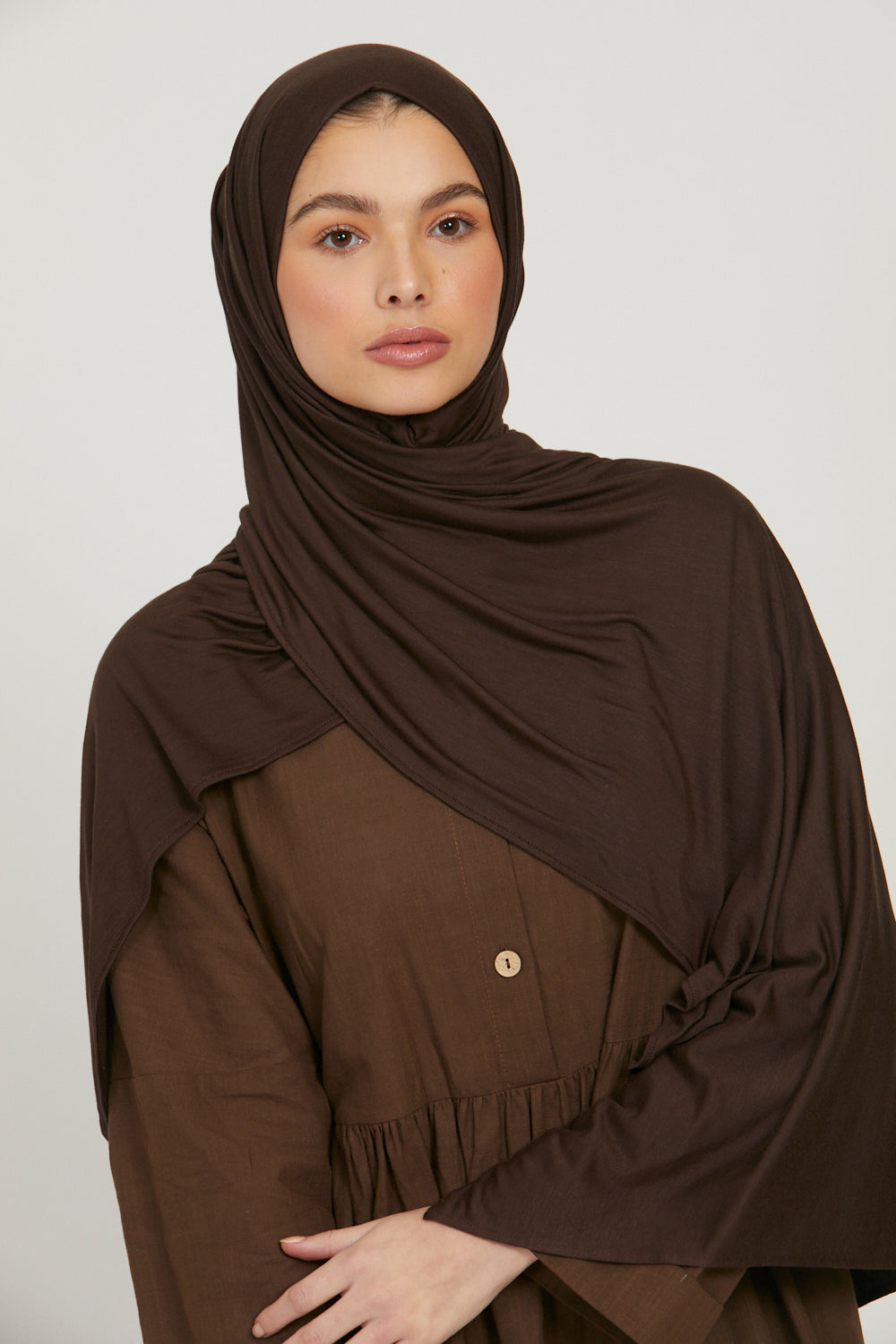 Premium Jersey Hijab - Dark Brown
