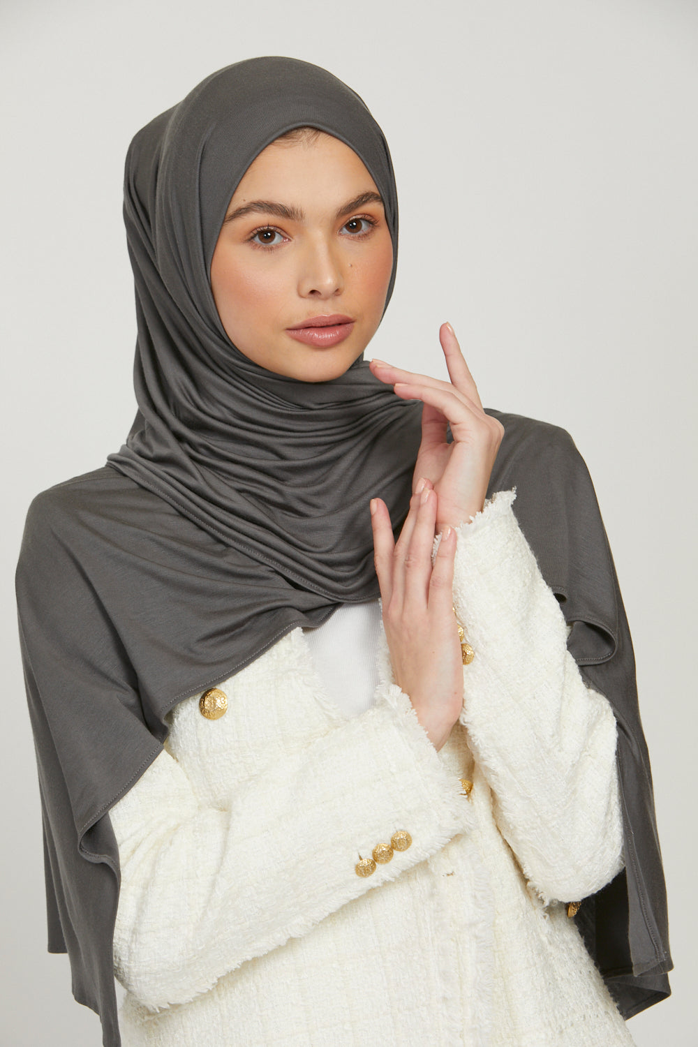 Premium Jersey Hijab - Charcoal