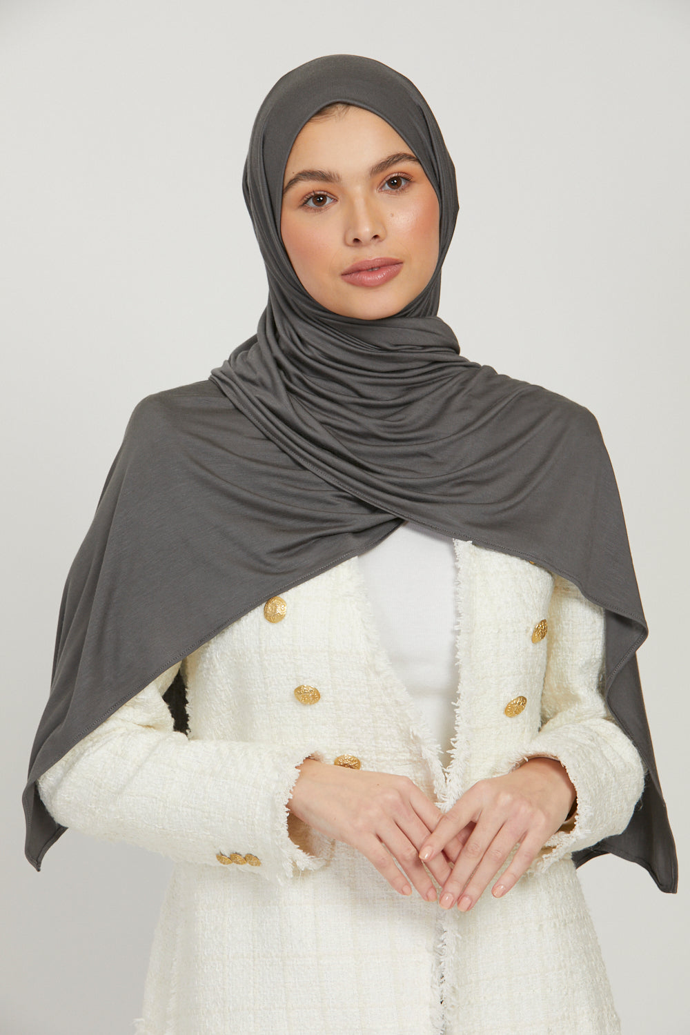 Premium Jersey Hijab - Charcoal