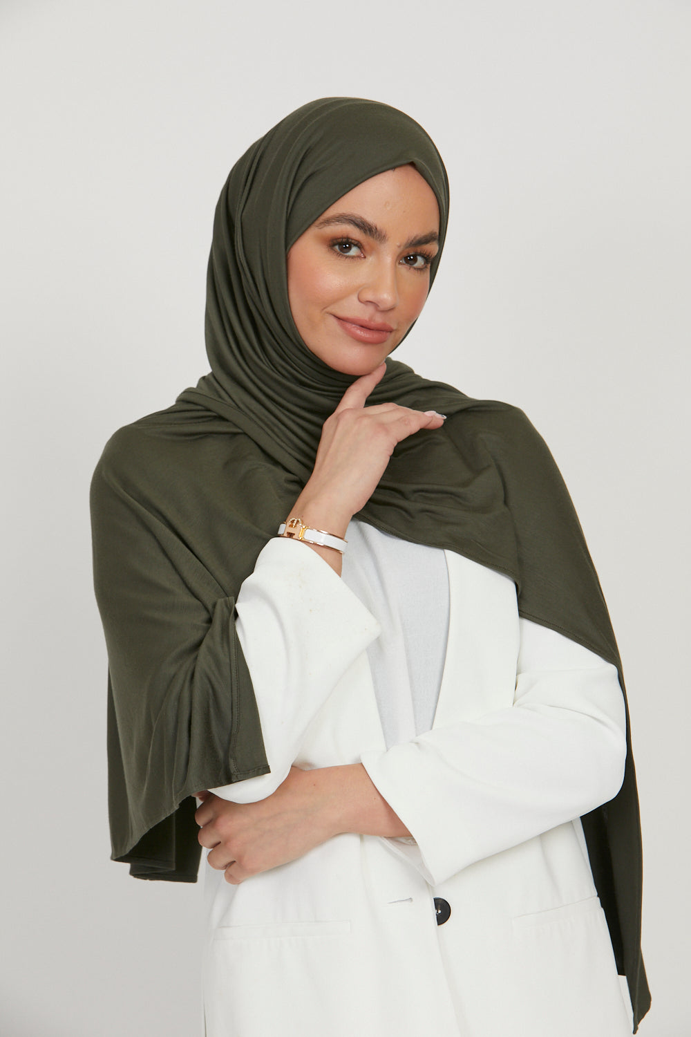 Premium Jersey Hijab - Khaki