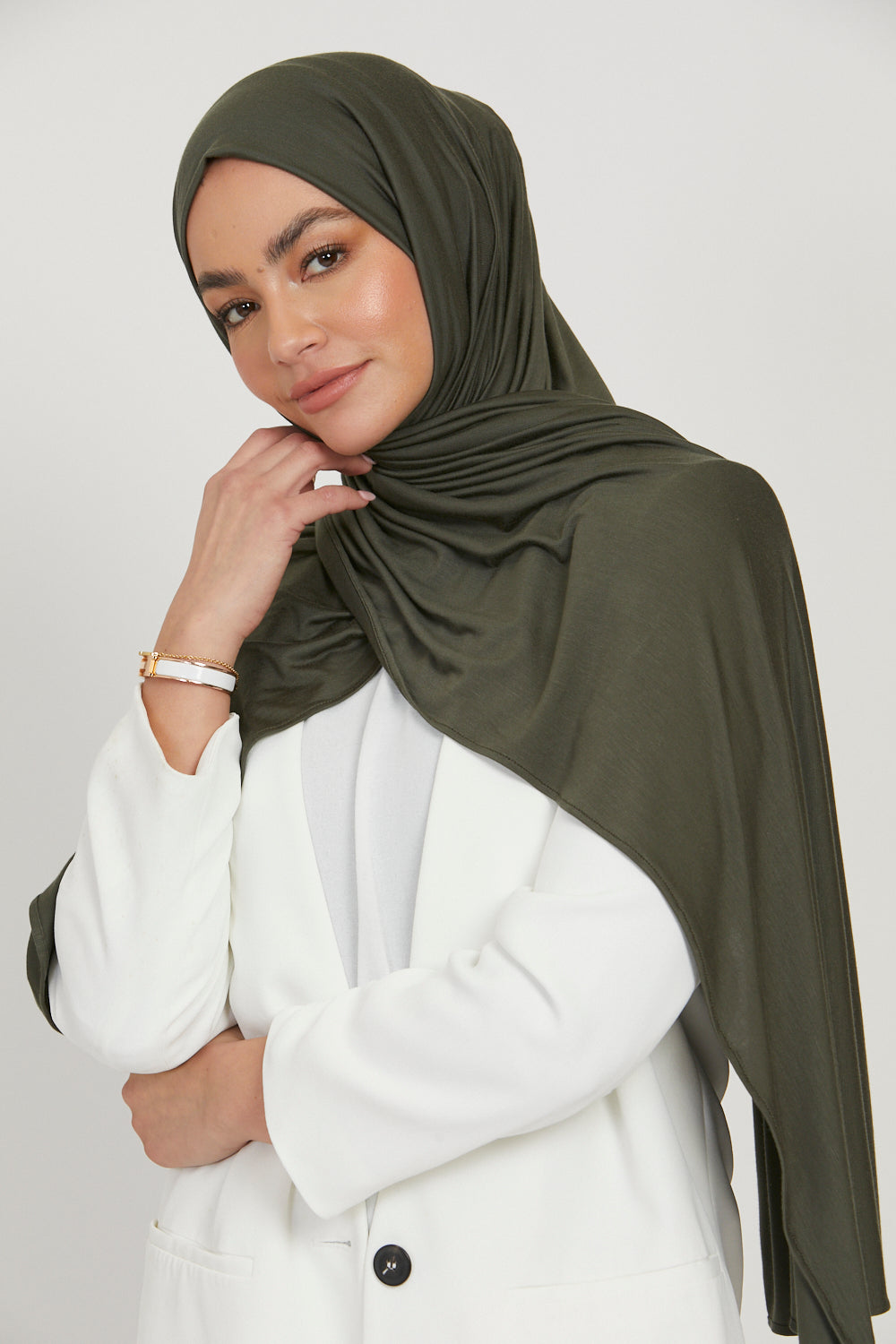 Premium Jersey Hijab - Khaki