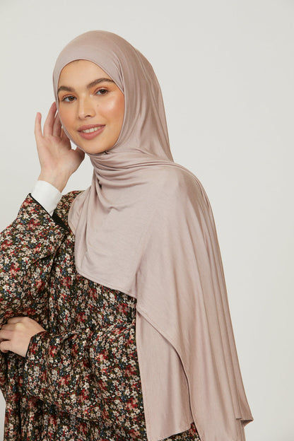 Premium Jersey Hijab - Mink