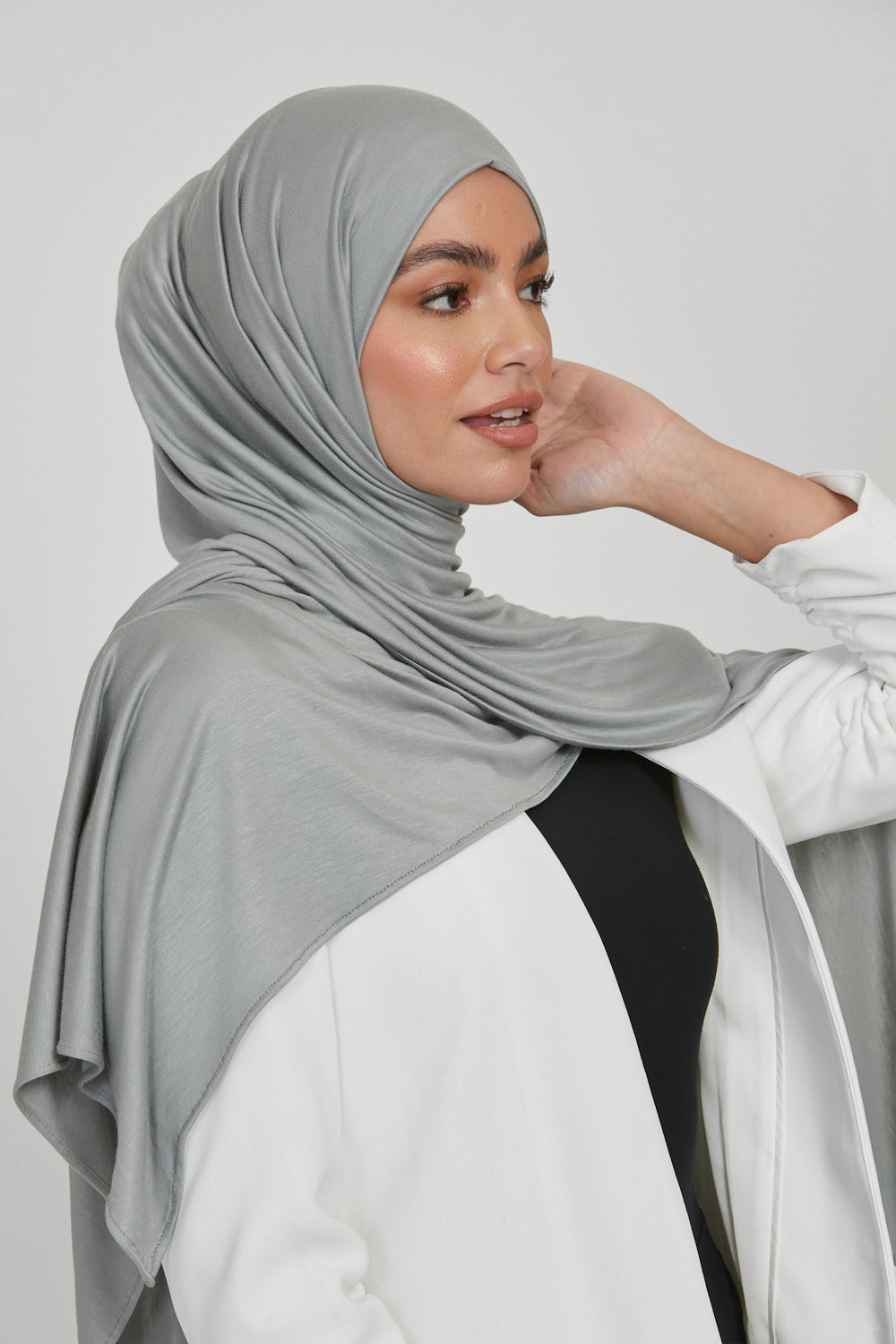 Premium Jersey Hijab - Stone Green