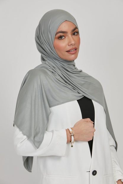 Premium Jersey Hijab - Stone Green