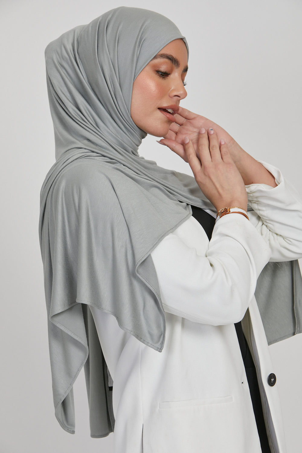 Premium Jersey Hijab - Stone Green