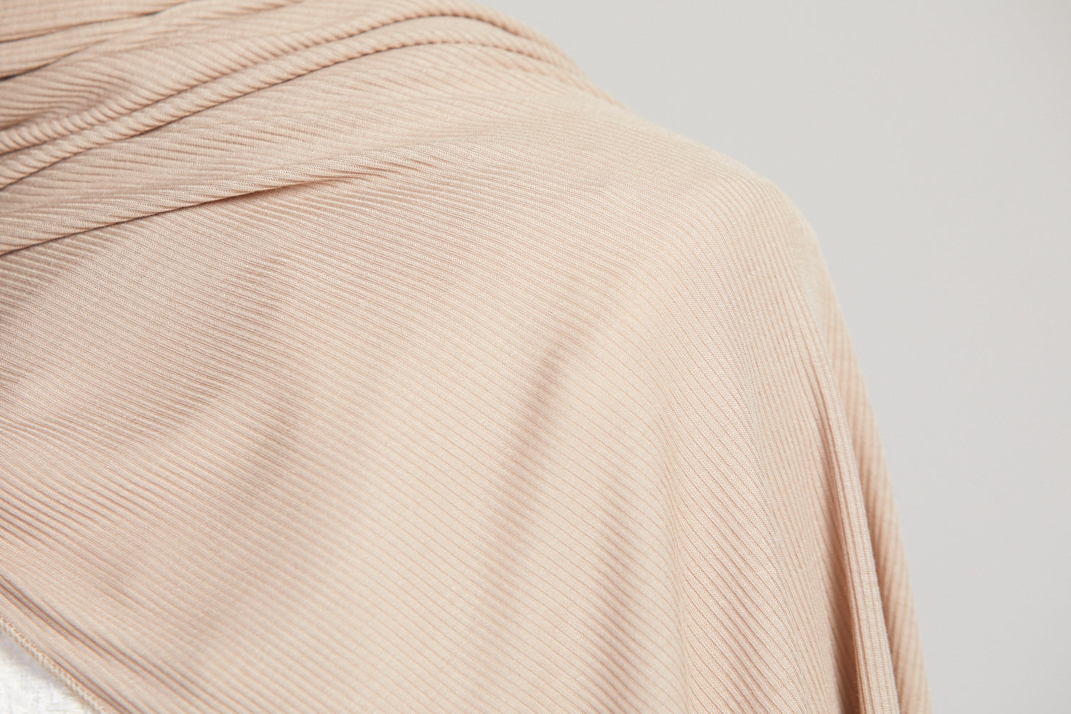 Premium Bamboo Ribbed Jersey Hijab - Nude