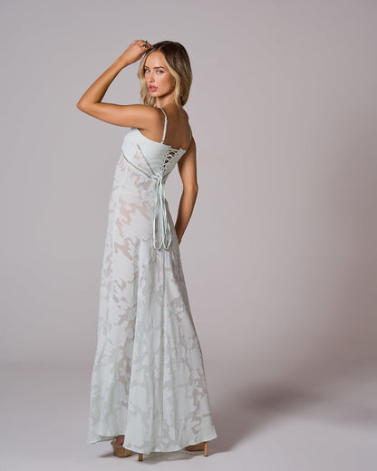 Floral Lace Back Maxi Dress