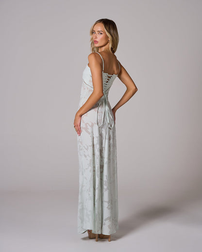 Floral Lace Back Maxi Dress