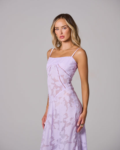 Floral Lace Back Maxi Dress
