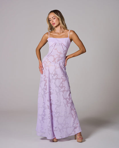 Floral Lace Back Maxi Dress