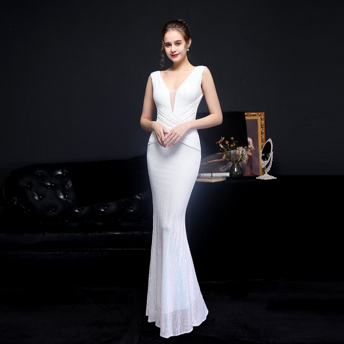 Sleeveless Sequin Formal Dress