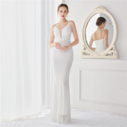 Wave Gradient Beaded Formal Dress