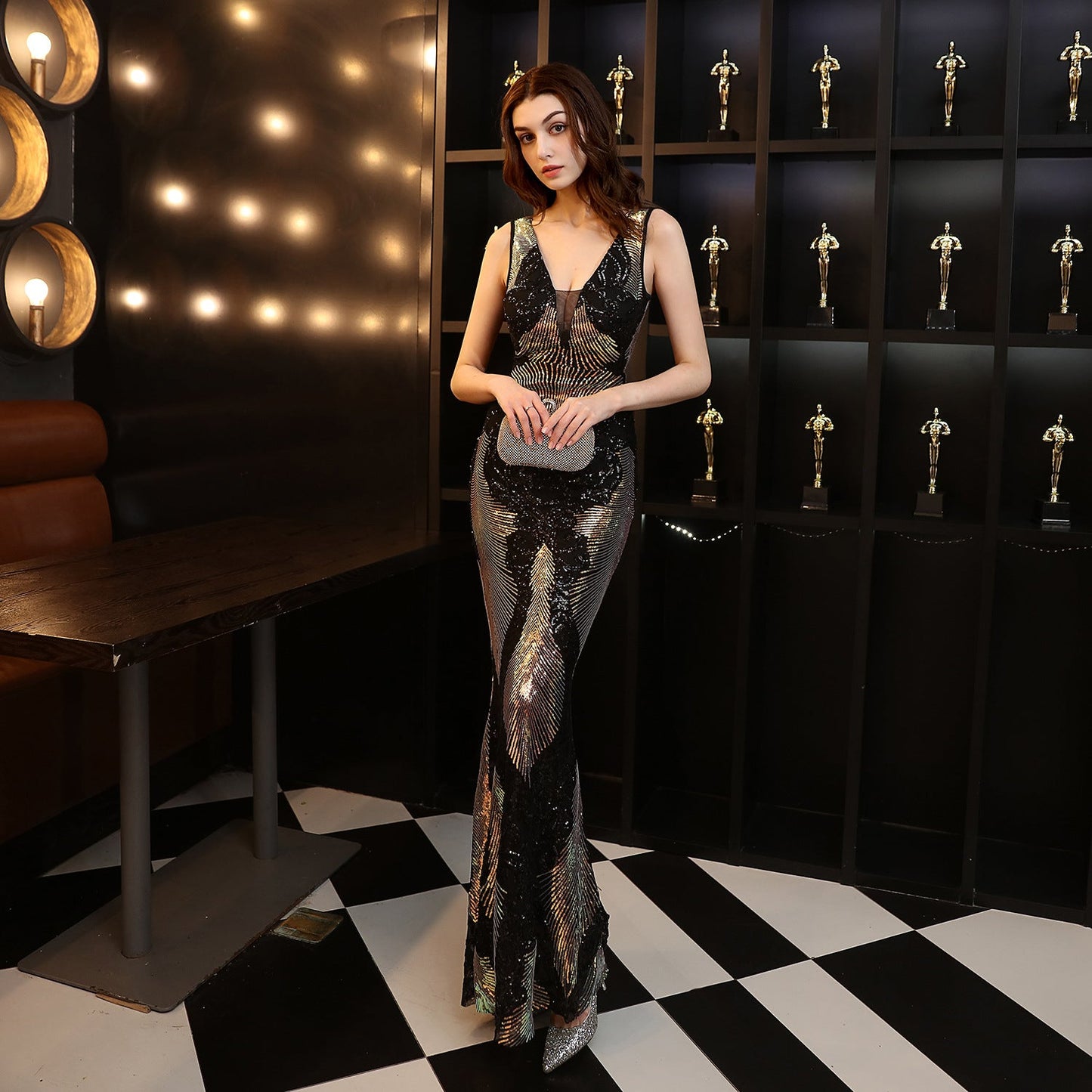 New Sequin Fishtail Formal Dress