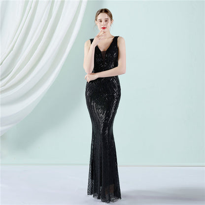Sleeveless Sequin Formal Dress