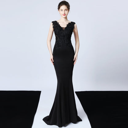 Hand Appliquéd Beaded Formal Dress
