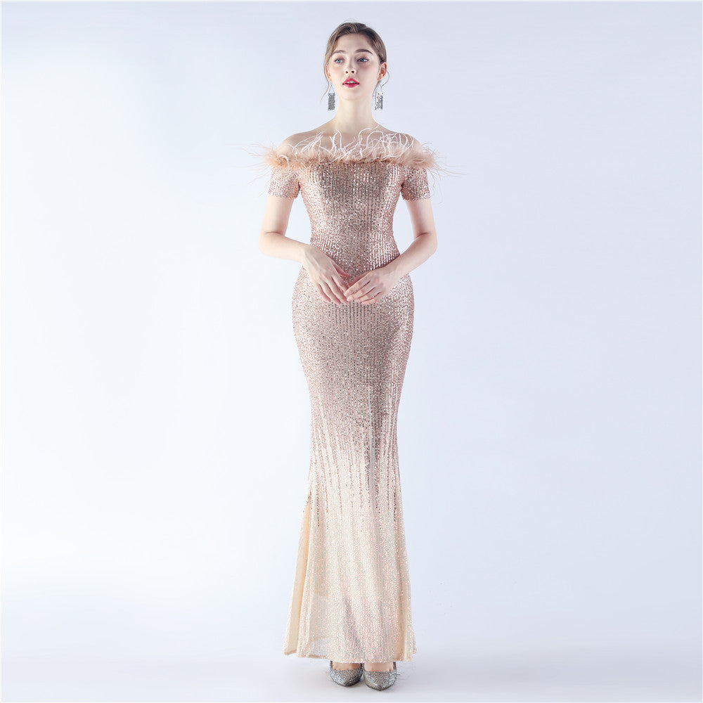 Mireille Off Shoulder High-End Evening Formal Dress