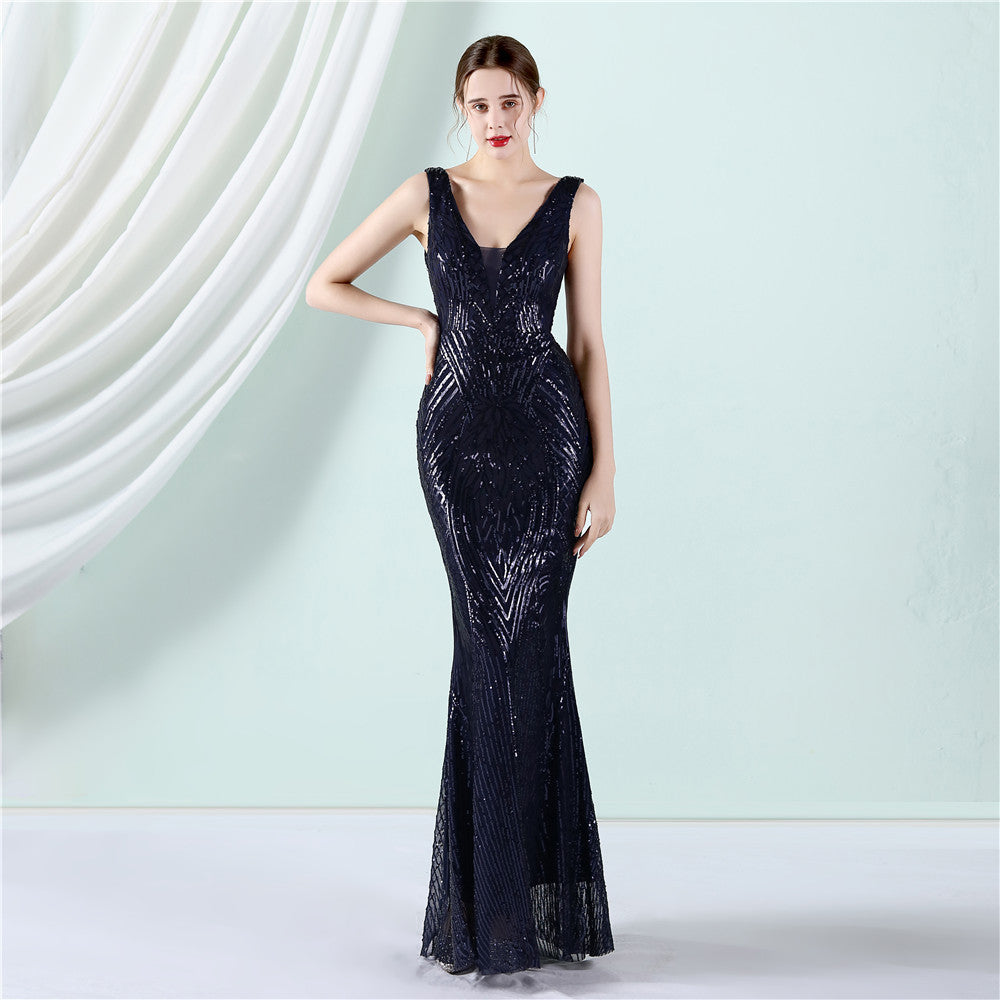 Sleeveless Sequin Formal Dress
