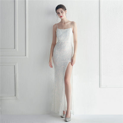 Positioned Floral Beaded Formal Dress