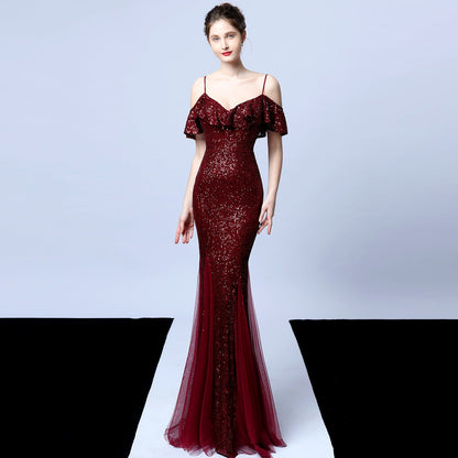Silk Thread Fringe Beaded Formal Dresses