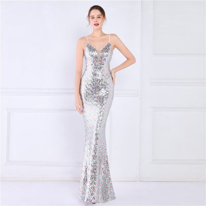 Beaded Position Flower Formal Dress
