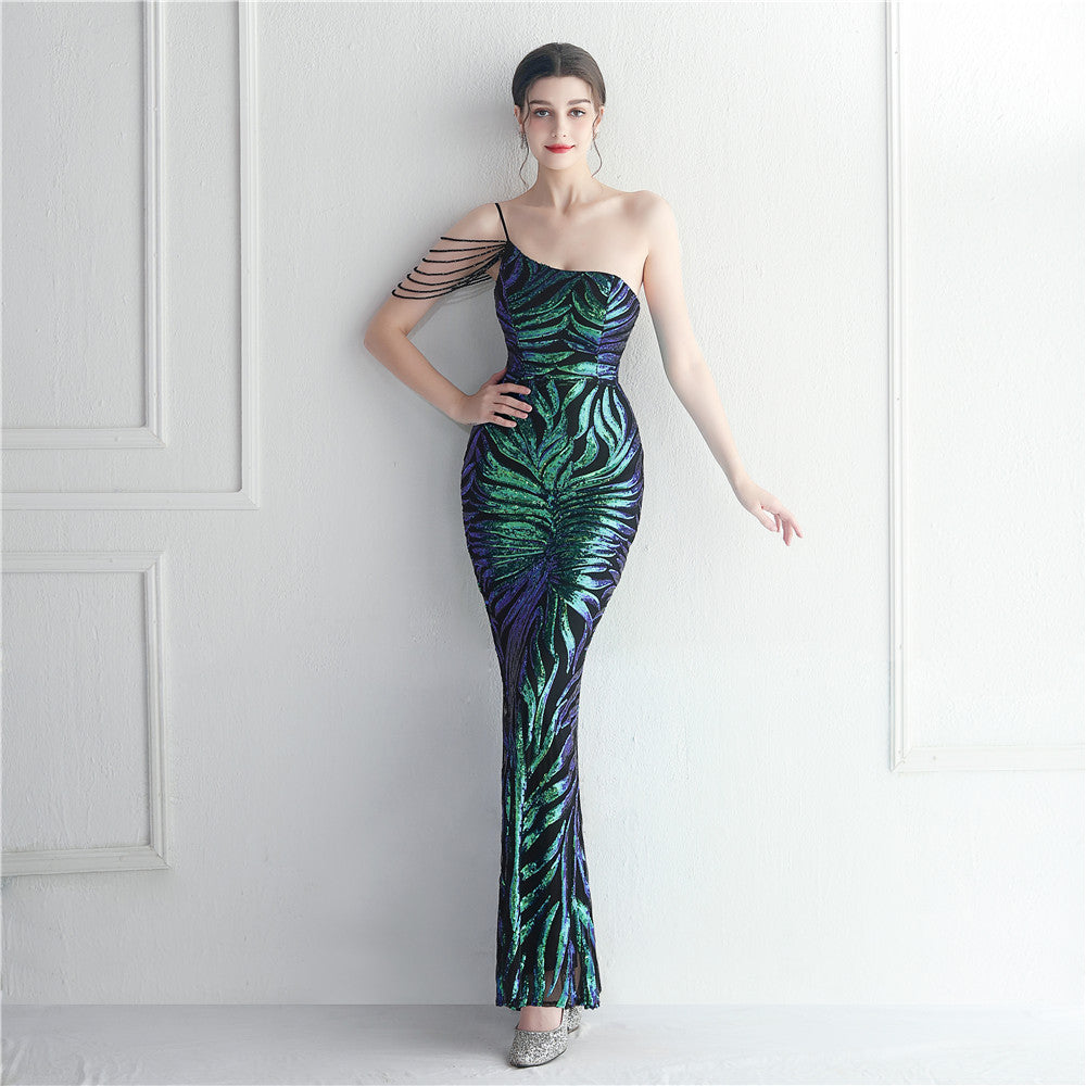 Beaded Sexy Halter Formal Dress