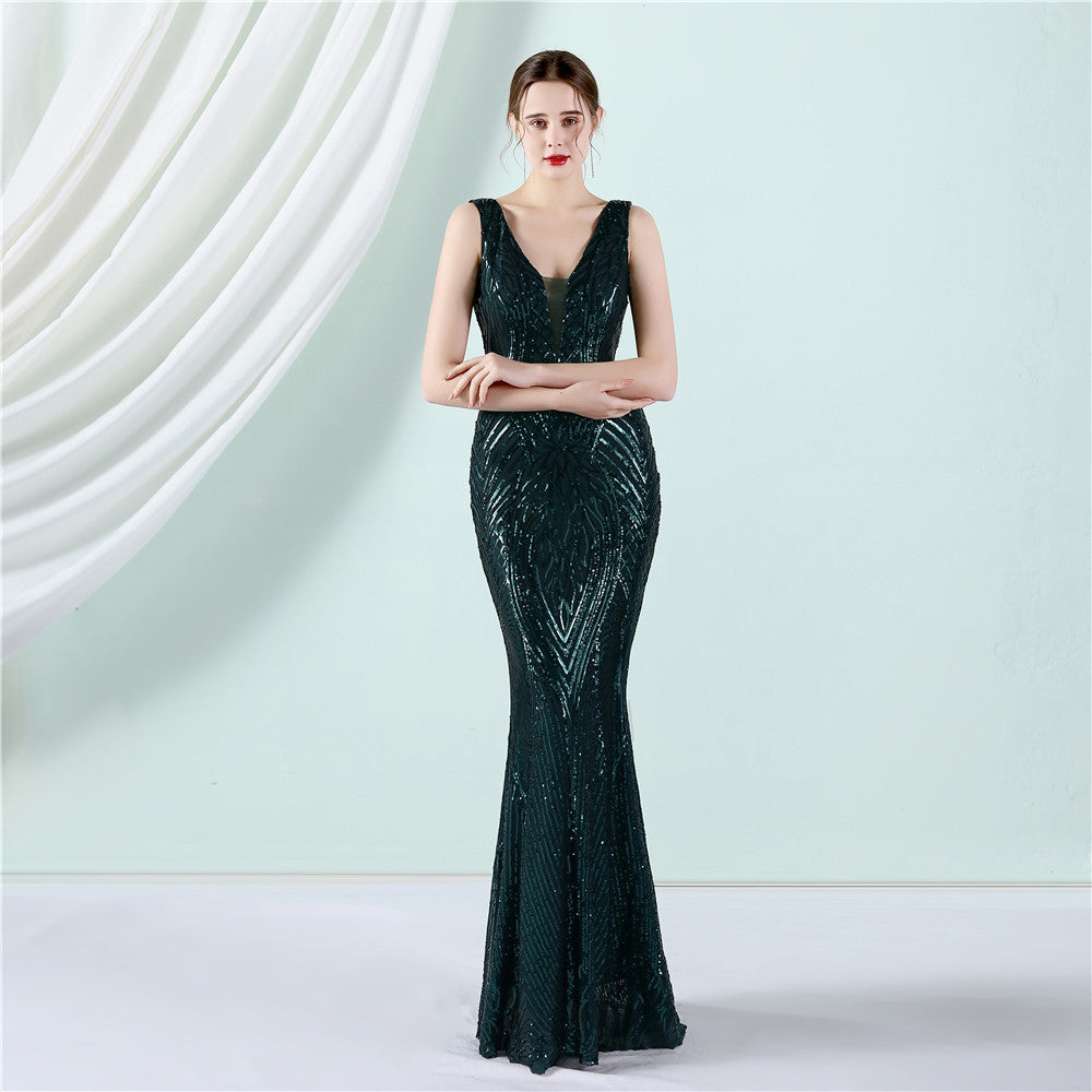 Sleeveless Sequin Formal Dress