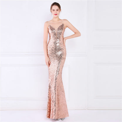 Beaded Position Flower Formal Dress