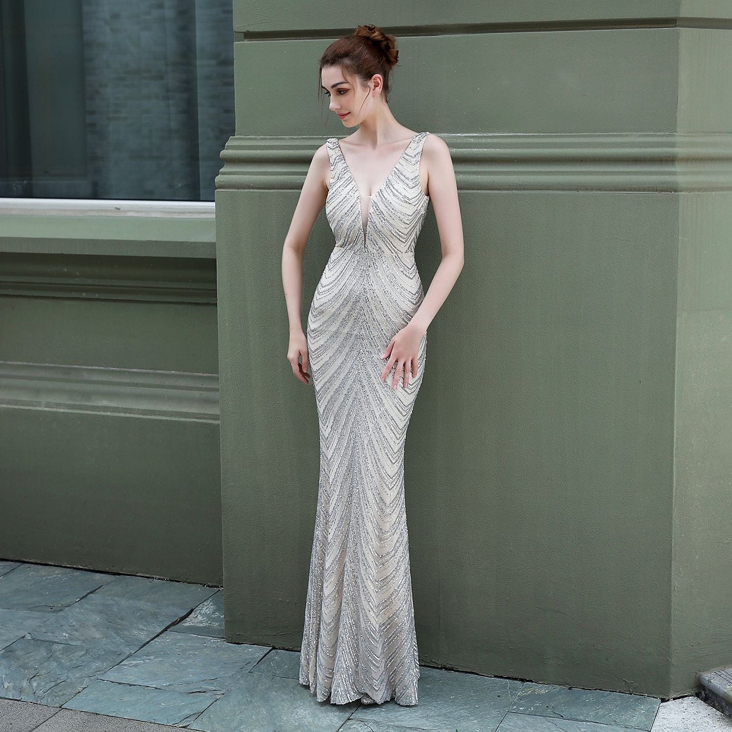 Sequin Fishtail Formal Dress