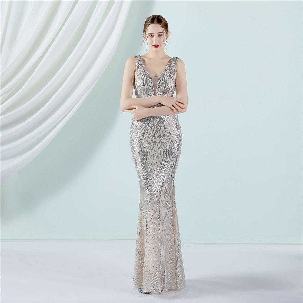 Sleeveless Sequin Formal Dress