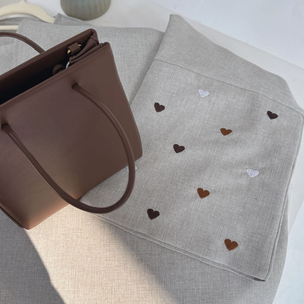 2pcs Set Heart Embroidered Cardigan Robe and Love Hijab