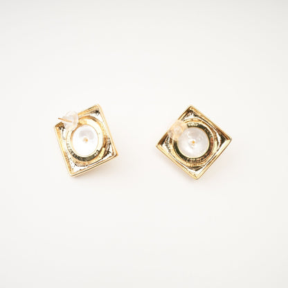 Juana faux-pearl square earrings