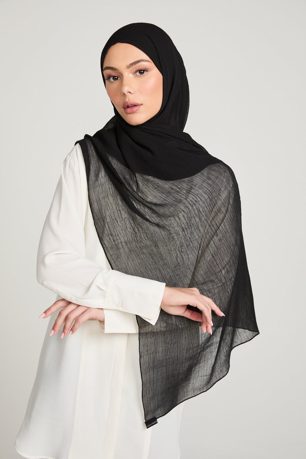 Luxury Soft Crush Hijab - Black