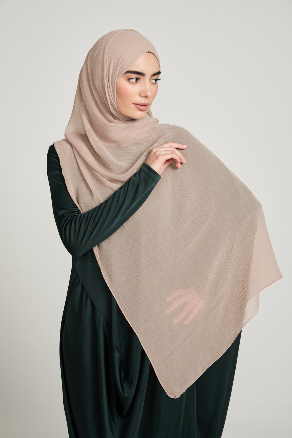 Luxury Soft Crush Hijab - Warm Oat