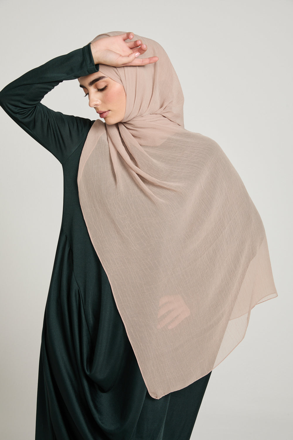 Luxury Soft Crush Hijab - Warm Oat
