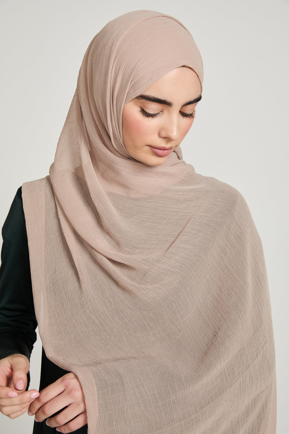 Luxury Soft Crush Hijab - Warm Oat