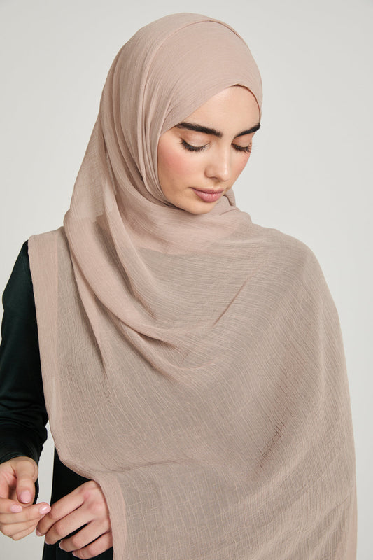 Luxury Soft Crush Hijab - Warm Oat