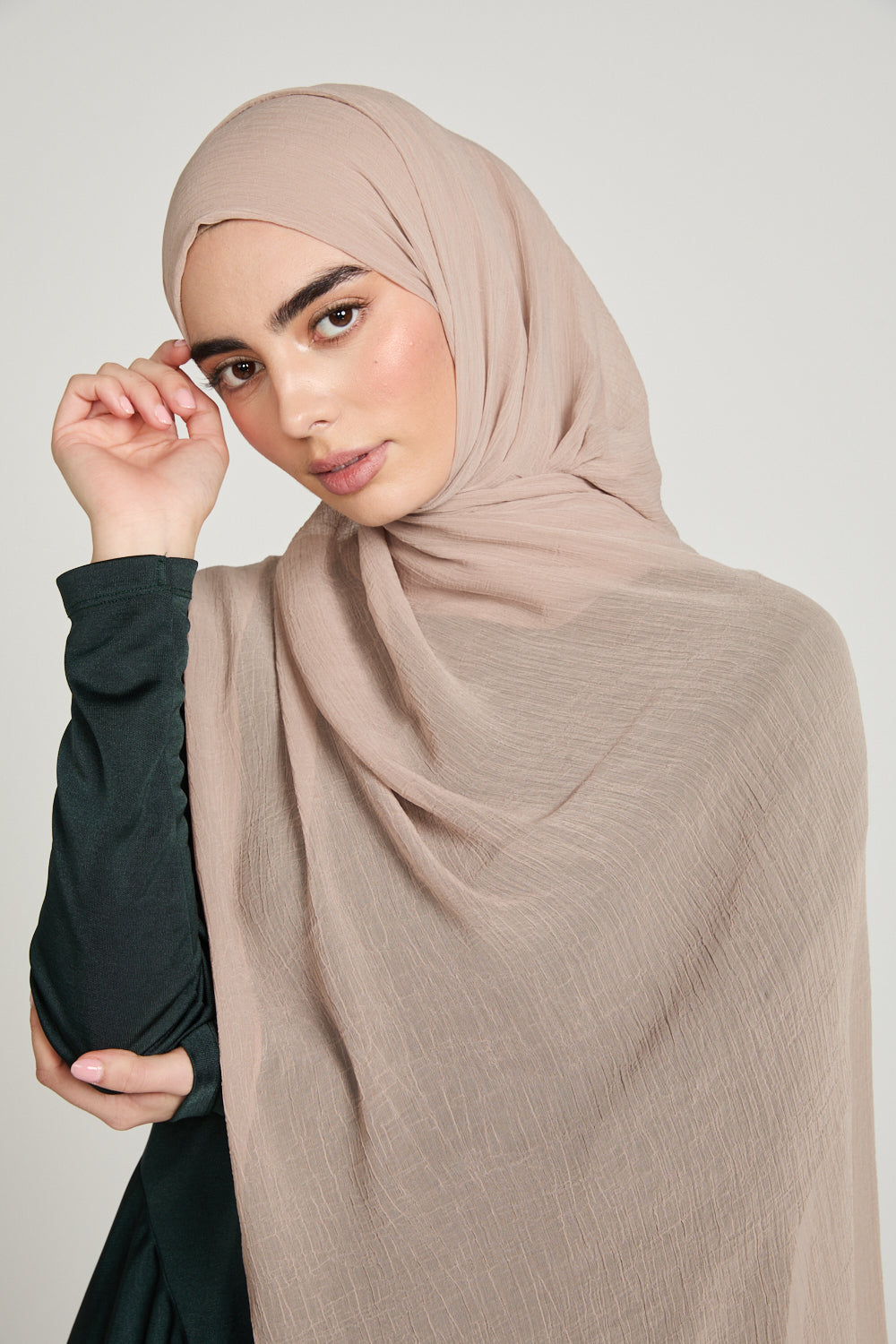Luxury Soft Crush Hijab - Warm Oat