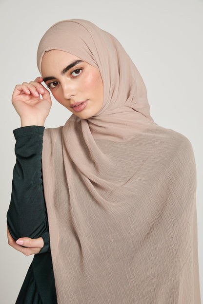 Luxury Soft Crush Hijab - Warm Oat