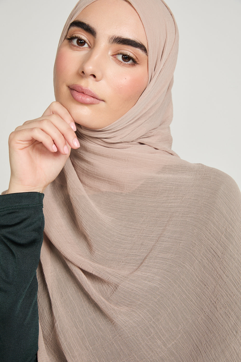 Luxury Soft Crush Hijab - Warm Oat