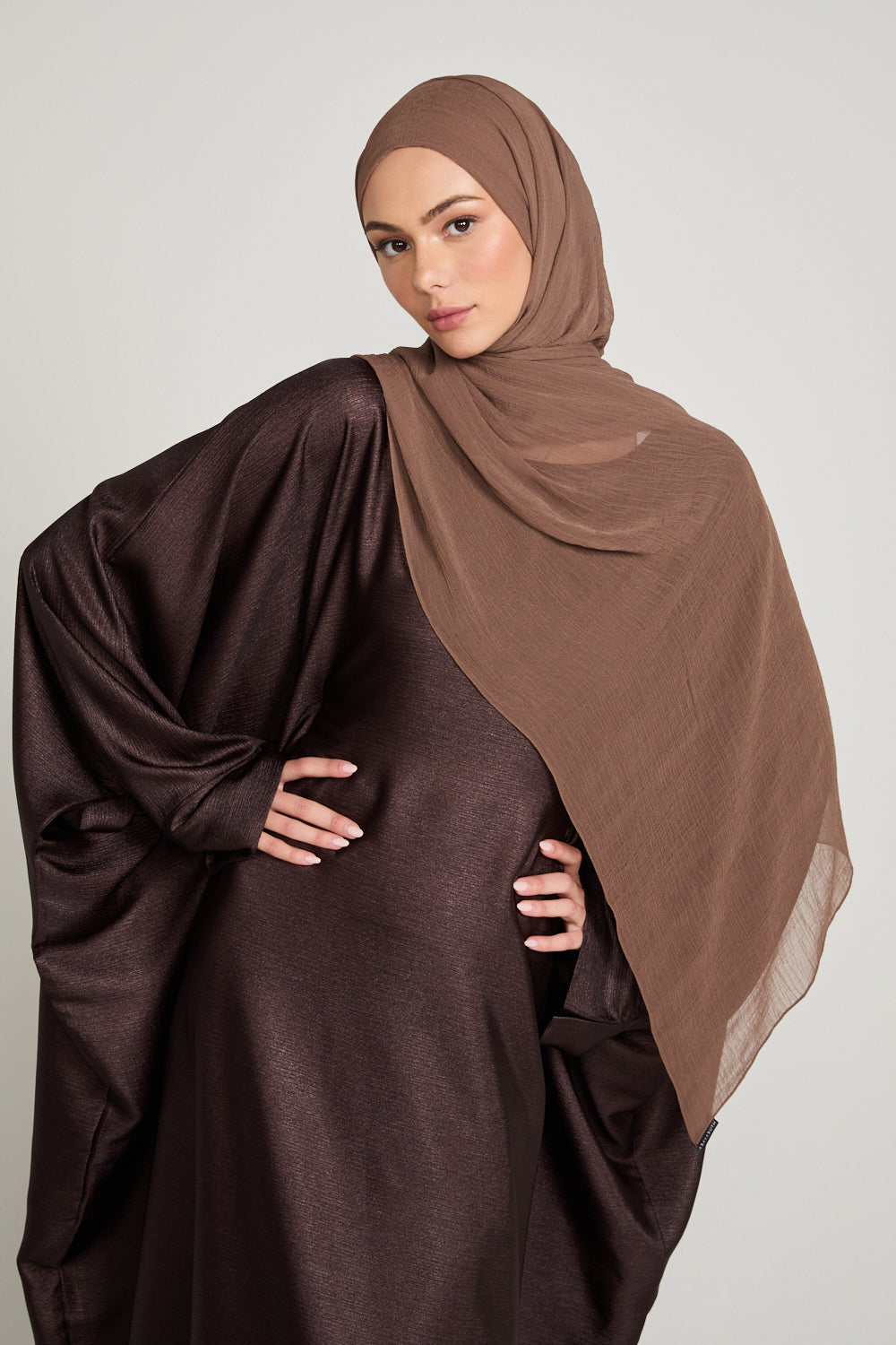 Luxury Soft Crush Hijab - Smoked Caramel