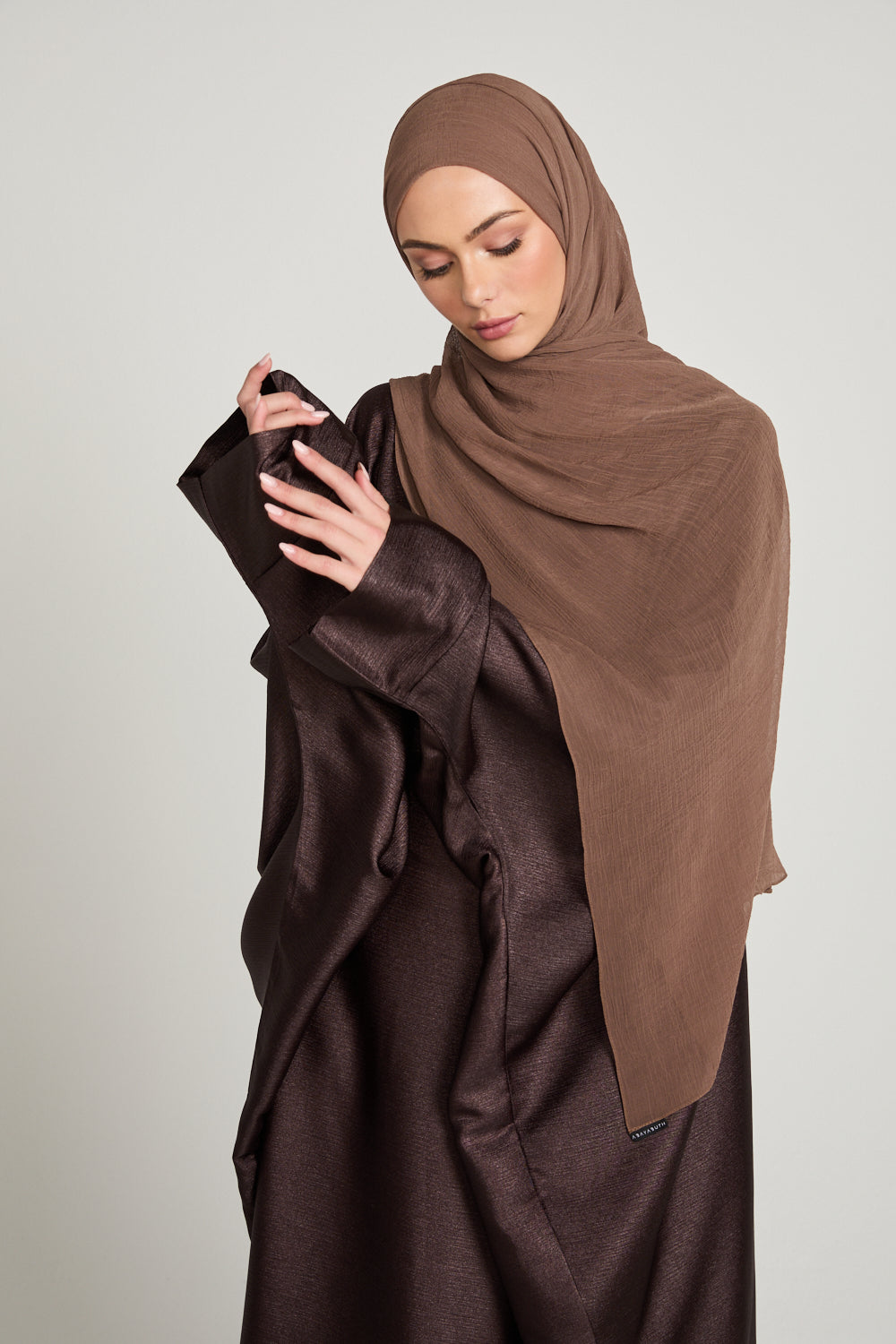 Luxury Soft Crush Hijab - Smoked Caramel