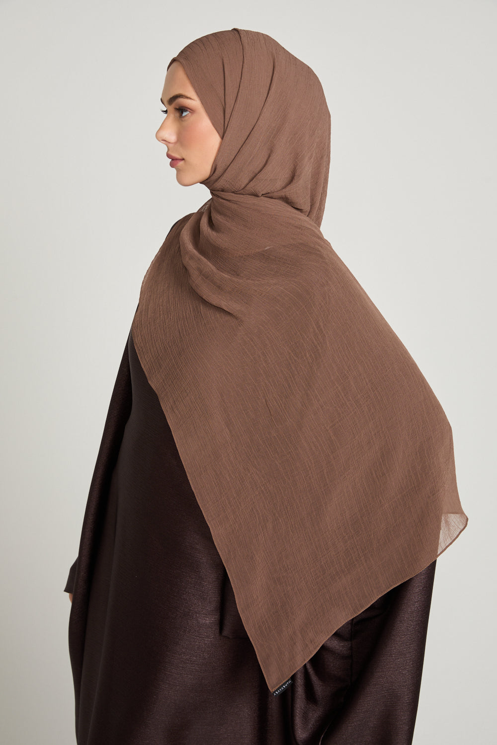Luxury Soft Crush Hijab - Smoked Caramel
